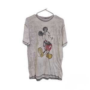 Vintage Mickey Mouse Disney T-shirt Medium Light Gray Super Soft Cotton
